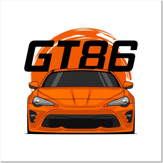 Front Orange GT86 MK1 Resty JDM Wall Art by GoldenTuners